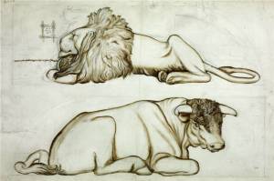 The Bull and the Lion null by Philip Webb 1831-1915