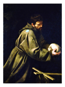 Saint Francis in Meditation Caravaggio Print